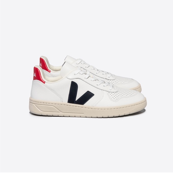 Veja V-10 LEATHER WHITE NAUTICO PEKIN Sneakers Sz 10 - Picture 1 of 10